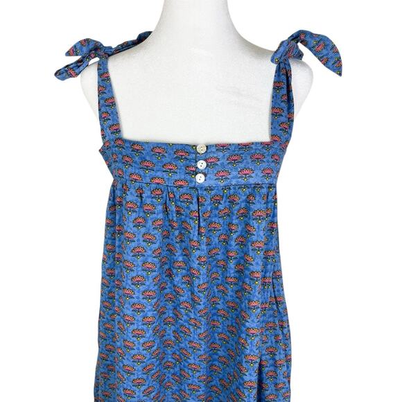 Anthropologie Cleobella India Midi Dress Blue Cotton Lotus Size Large No Belt - Picture 6 of 8